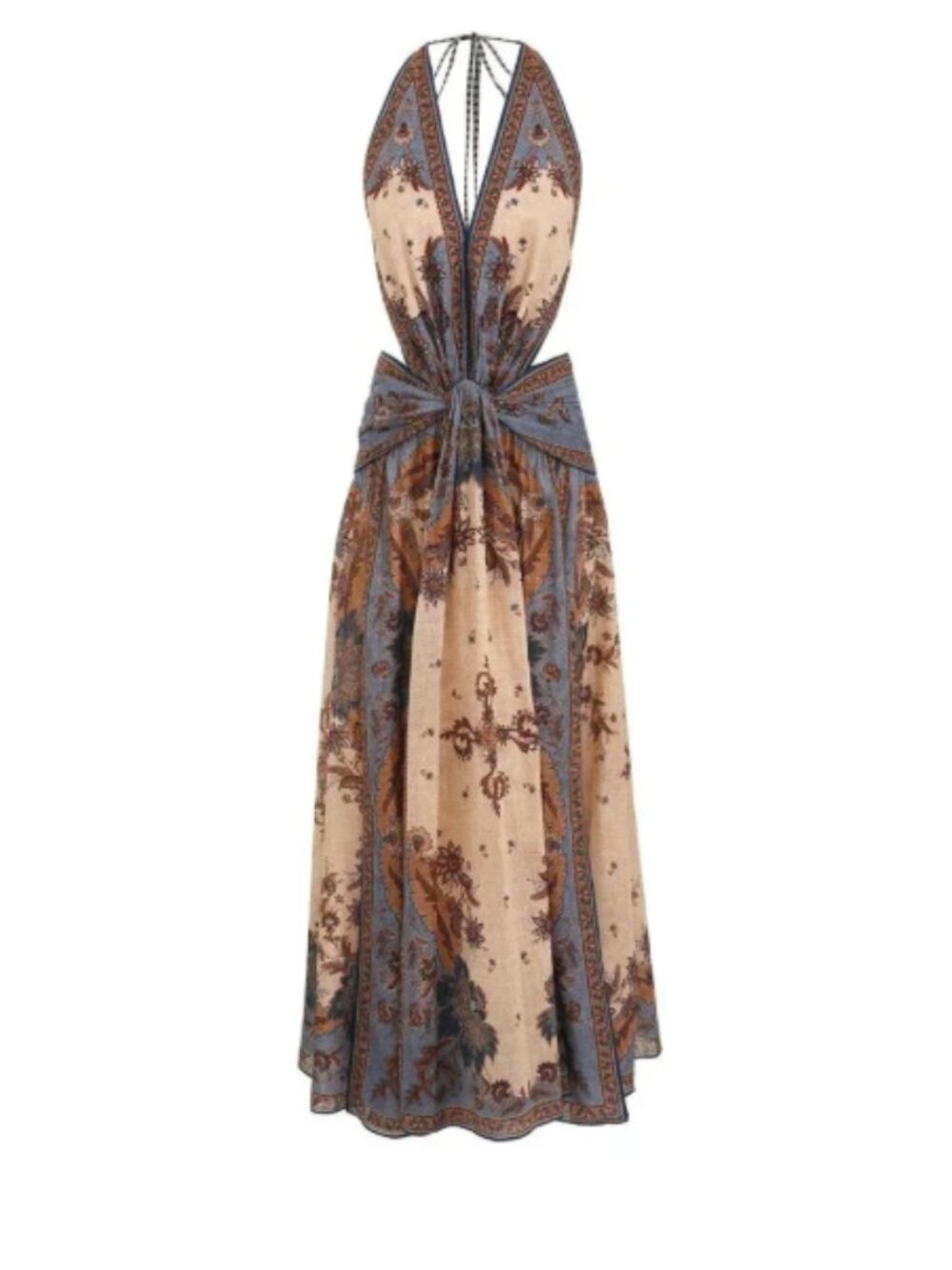 NWOT !Zimmermann Ascension Plunge Halter Maxi in Blue